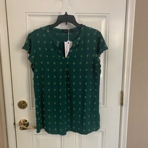 Green Floral Women's Top